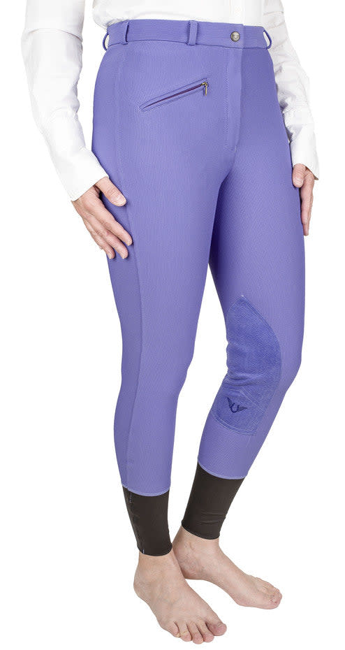 OUTLET: TuffRider Women's Ribb Knee Patch Breeches - 28 Regular - Deep Purple