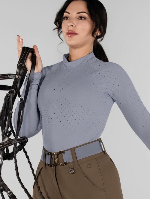Dapplebay Women's Aircut Mock Neck Long Sleeve Top - Moonrise