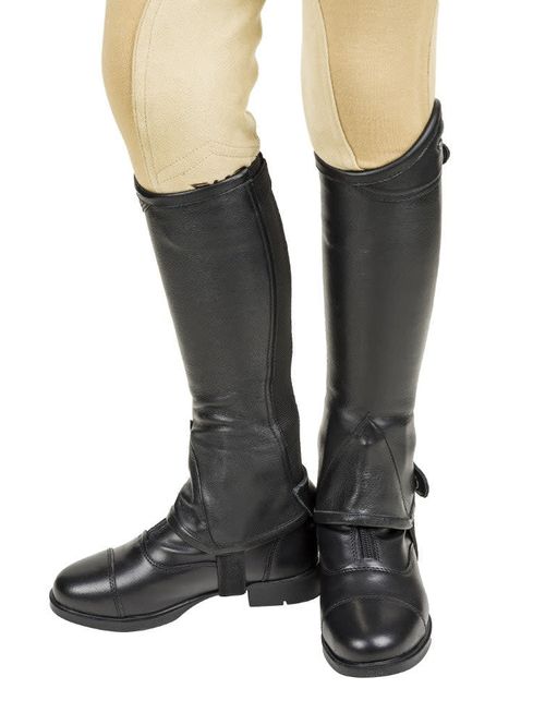OVERSTOCK: Lettia Kids' London Leather Half Chaps - 8 - Black
