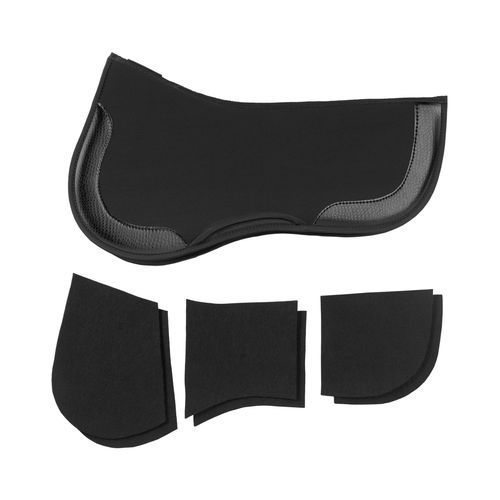 EquiFit Thin ImpacTeq Half Pad and Shims - Black/Black Ostrich