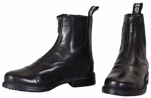 OVERSTOCK: TuffRider Men's Baroque Front Zip Paddock Boots w/Metal Zipper - 10.5 - Black
