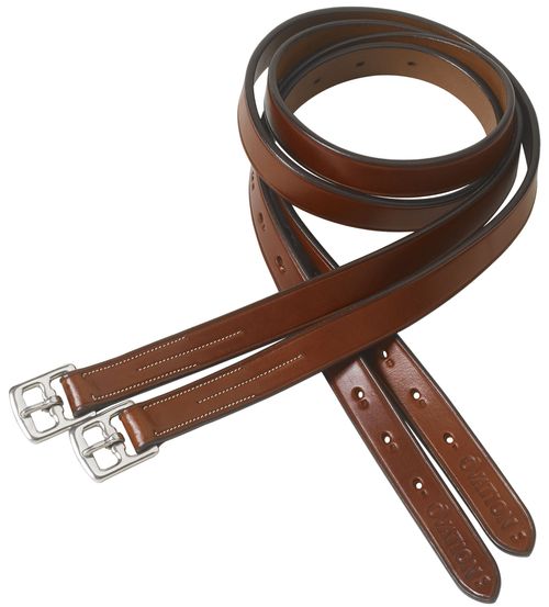OVERSTOCK: Ovation Elite Solid Stirrup Leathers - 7/8in x 54in - Medium Brown