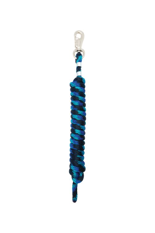 Weaver Poly Lead Rope w/Nickle Plated Bull Snap - Navy/Blue/Turquoise