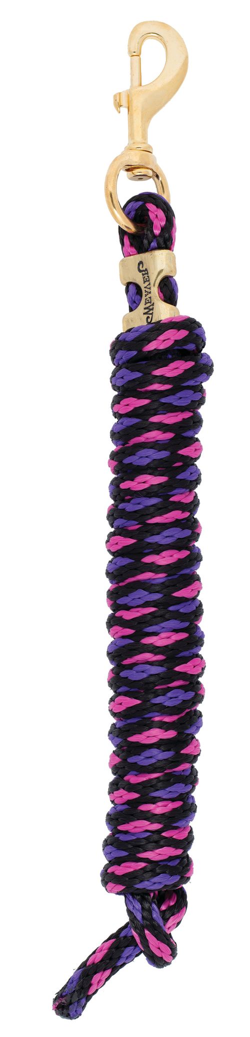 Weaver Poly Lead Rope w/Solid Brass Snap - Black/Purple/Raspberry