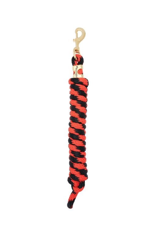 Weaver Poly Lead Rope w/Solid Brass Snap - Stripe Red/Black