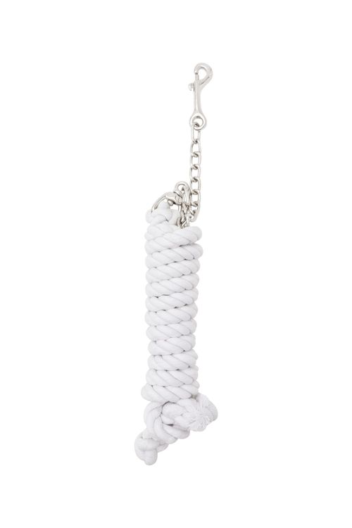 Weaver 10ft Cotton Lead Rope w/Nickle Plated Chain - White