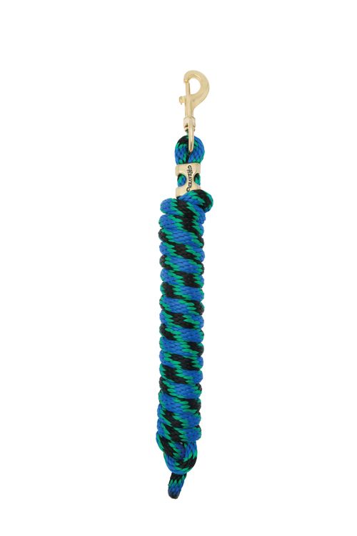 Weaver Poly Lead Rope w/Solid Brass Snap - Black/Green/Blue