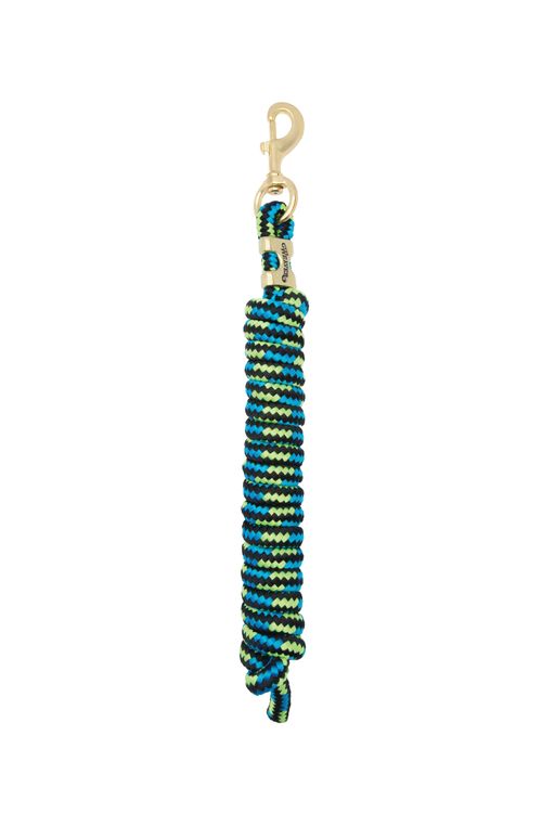 Weaver Poly Lead Rope w/Solid Brass Snap - Black/Hurricane/Lime Zest