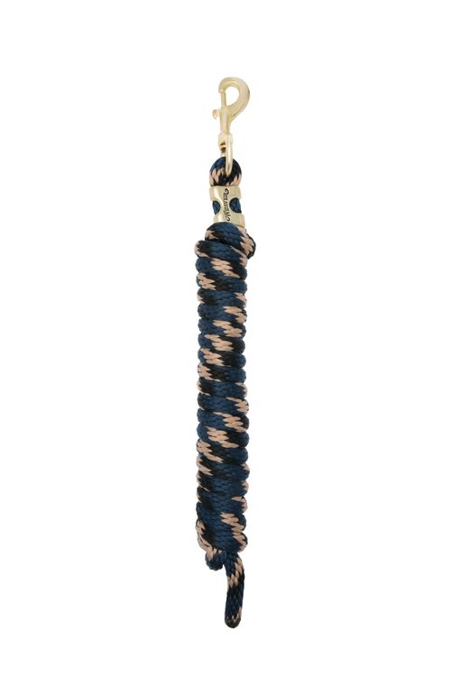 Weaver Poly Lead Rope w/Solid Brass Snap - Navy/Black/Tan