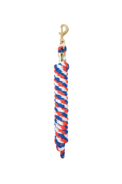 Weaver Poly Lead Rope w/Solid Brass Snap - Red/White/Blue