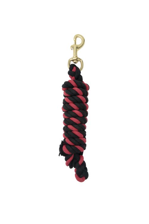 Weaver 8ft Cotton Lead w/Brass Plated Snap - Black/Red