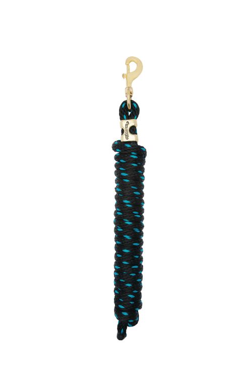 Weaver Poly Lead Rope w/Solid Brass Snap - Black/Turquoise