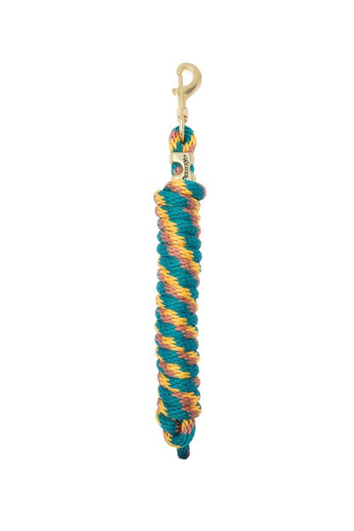 Weaver Poly Lead Rope w/Solid Brass Snap - Teal/Mustard/Cinnamon
