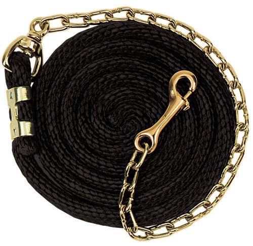 Weaver Poly Lead Rope w/Brass Plated Swivel Chain - Black