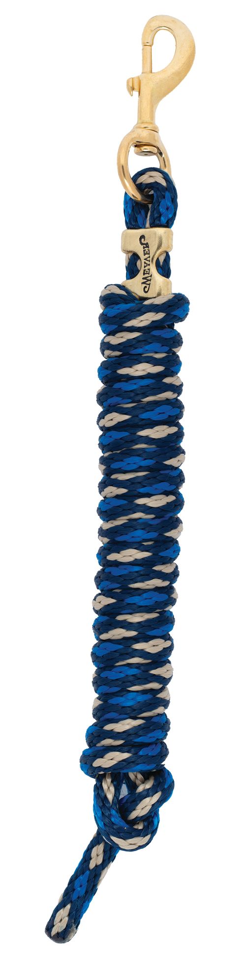 Weaver Poly Lead Rope w/Solid Brass Snap - Navy/Blue/Tan