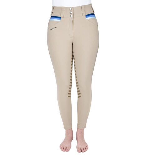 OVERSTOCK: Equine Couture Women's Gradient Extended Knee Patch Breech - 34 - Safari/Blue