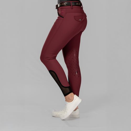 Equinavia Women's Madeleine Knee Patch Breeches - Burgundy