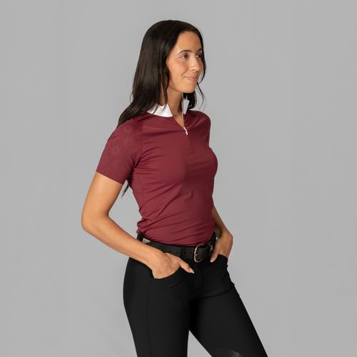 Equinavia Women's Petra Short Sleeved Show Shirt - Burgundy