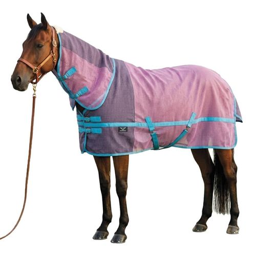 TuffRider Ripshield Fly Sheet Combo Neck - Pink/Aqua