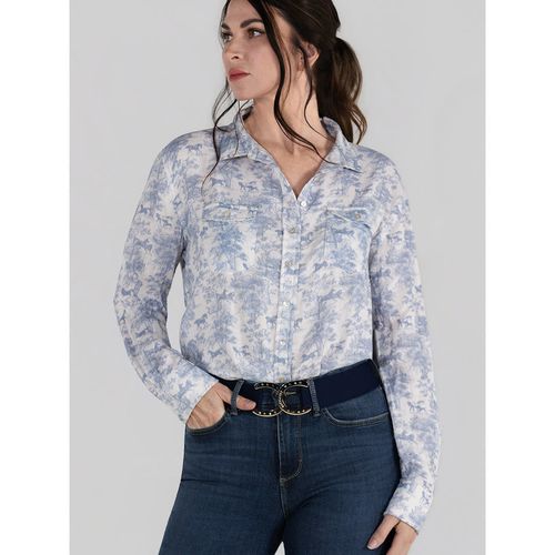 Dapplebay Women's Breezy Button Up Top - Moonrise Dragonfly Meadow