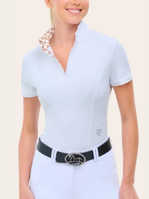 RJ Classics Women's Brynn 2.0 Short Sleeve Show Shirt - White/Shadow Bits