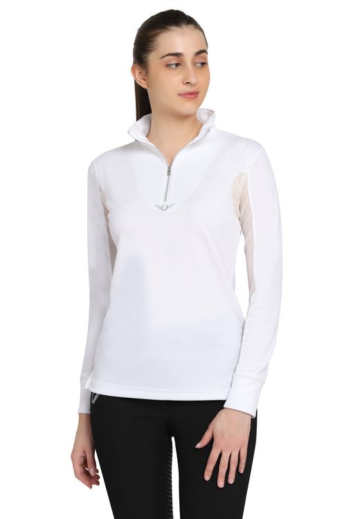 BARGAIN: TuffRider Women's Ventilated Technical Long Sleeve Sport Shirt - Small - White