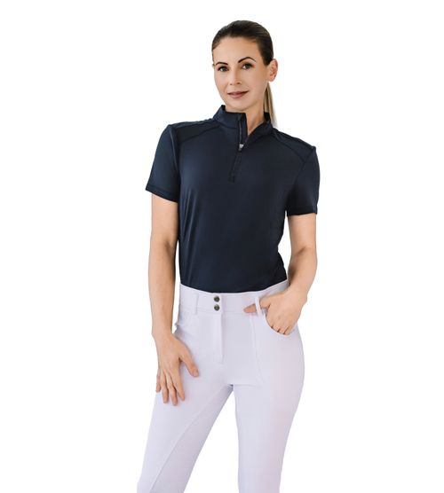 OUTLET: Catago Women's FIR-TECH Quarter Zip Short Sleeve Top - Medium - Black