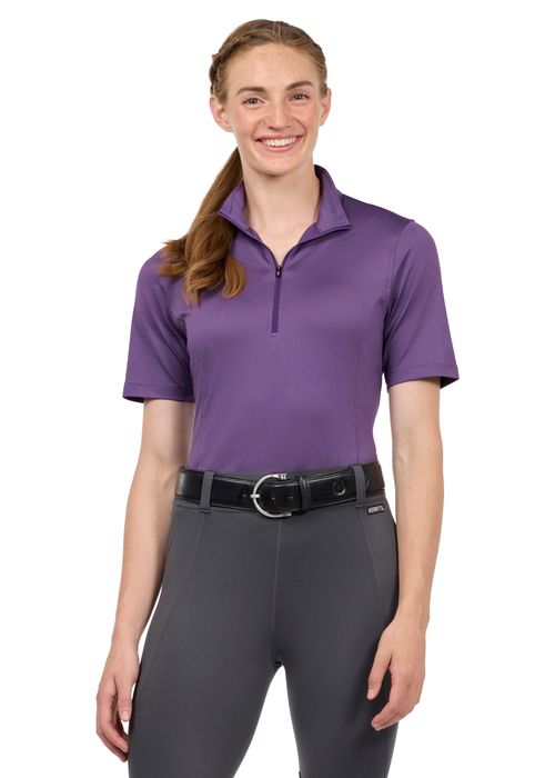 BARGAIN: Kerrits Women's Ice Fil Lite Short Sleeve Shirt Solid - Large - Purple