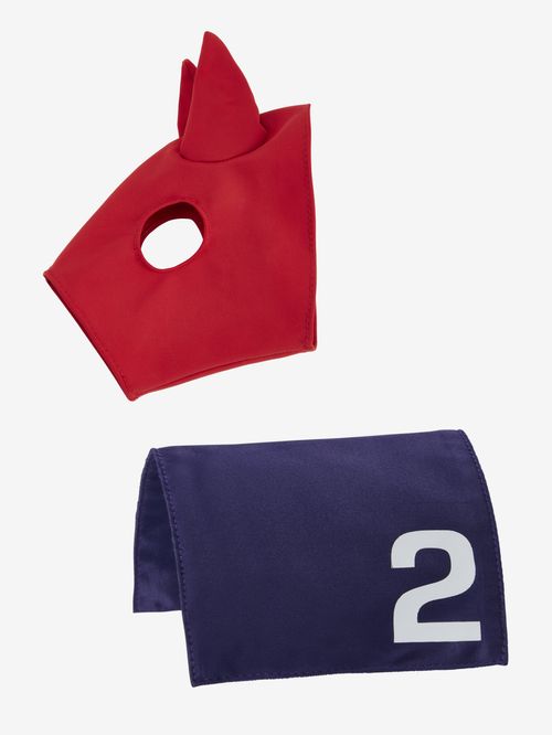 LeMieux Toy Pony Racing Cloth & Stretch Hood - Red/Blue