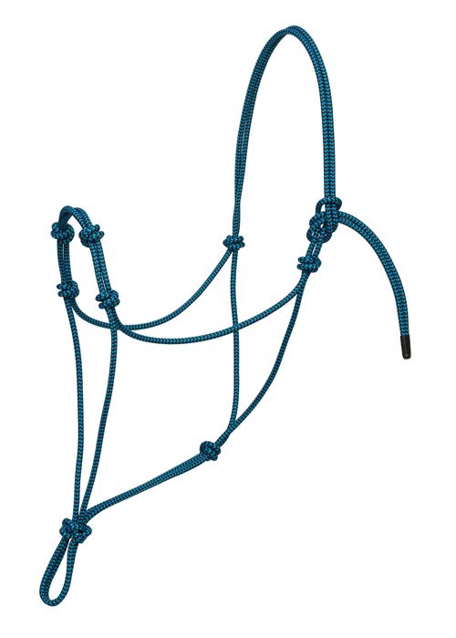Weaver Silvertip Four Knot Rope Halter - Blue/Black
