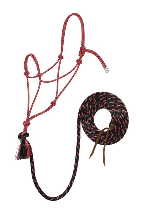 Weaver Silvertip No. 95 Rope Halter w/10'  Lead - Black/Grey/Red