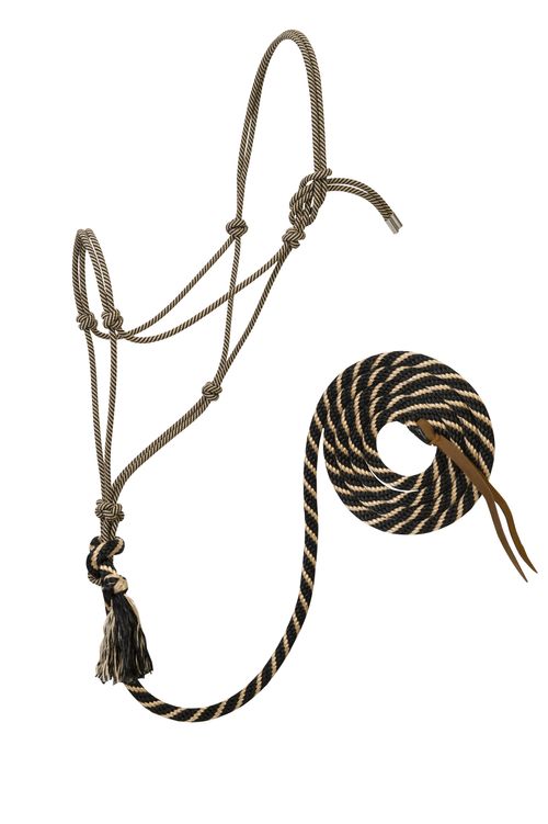 Weaver Silvertip No. 95 Rope Halter w/10'  Lead - Black/Tan