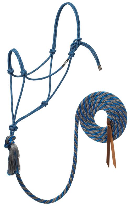 Weaver Silvertip No. 95 Rope Halter w/10'  Lead - Grey/Pacific Blue
