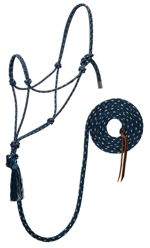 Weaver Silvertip No. 95 Rope Halter w/10' Lead - Navy/Silver