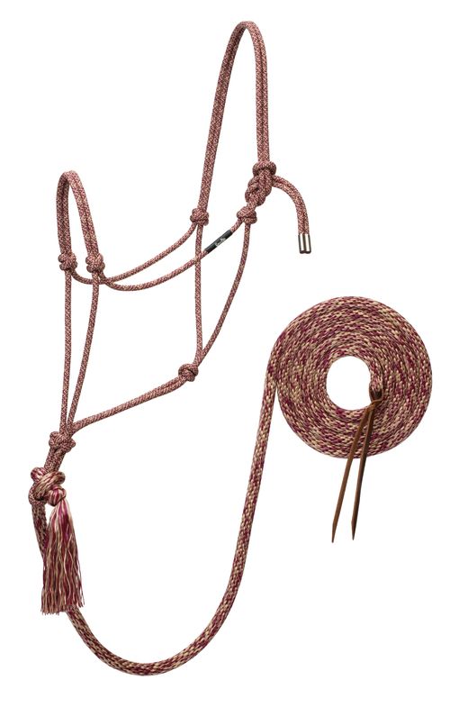 Weaver Silvertip No. 95 Rope Halter w/10'  Lead - Burgundy/Tan