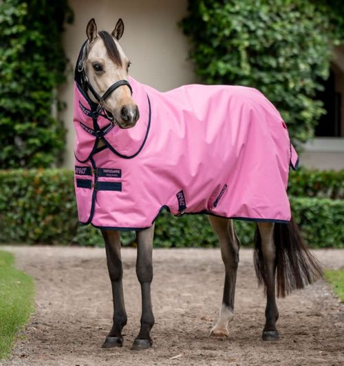 OVERSTOCK: Amigo Ripstop 900D Plus Pony Turnout 100g - 66 - Pink/Pink/Navy