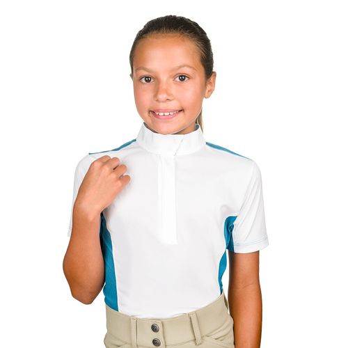 BARGAIN: Romfh Kids' Classic Short Sleeve Show Shirt - Large - White/Lagoon Swirled Marble