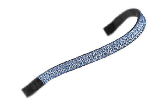 READY TO SHIP: Shires Aviemore Wide Diamante Browband - Pony - Black/Blue