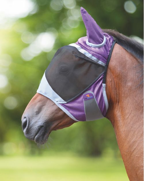 READY TO SHIP: Shires Deluxe Fly Mask w/Ears - Large Horse - Purple