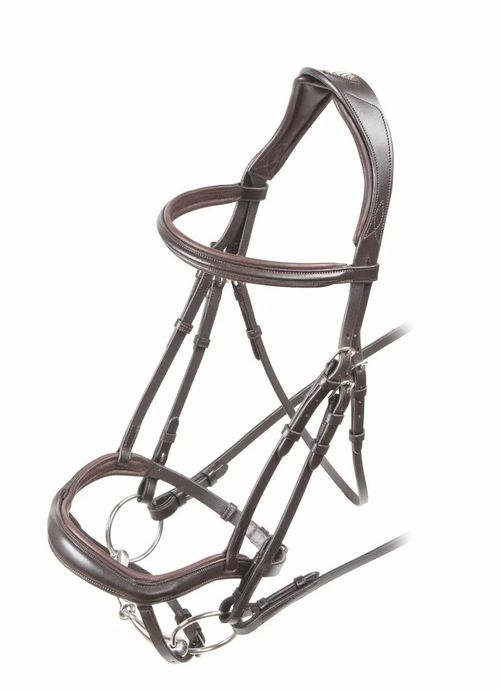 READY TO SHIP: Shires Velociti Rapida Ergonomic Flash Bridle - Horse - Havana