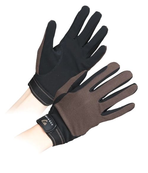 READY TO SHIP: Shires Aubrion Kids' Mesh Riding Gloves - Medium - Brown