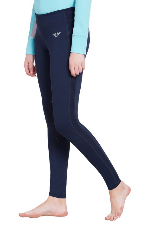 OUTLET: TuffRider Women's Ventilated Schooling Tights - Medium - Navy/Navy