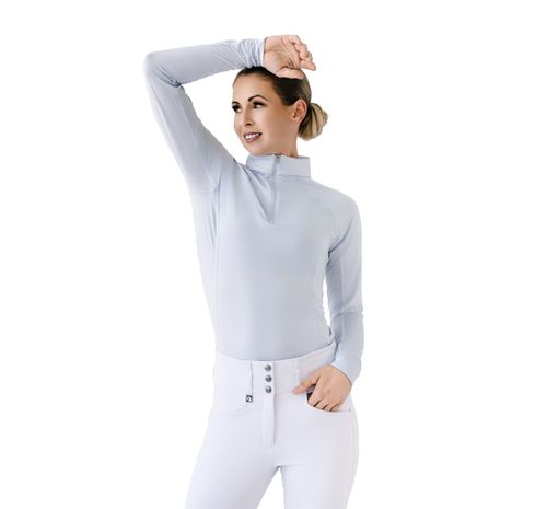 OVERSTOCK: Romfh Women's 1/4 Zip Long Sleeve Solid Sun Shirt - Small - Power Blue