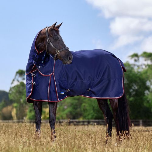 Weatherbeeta Comfitec Essential Turnout Detach-A-Neck 50G - Navy/Burgundy