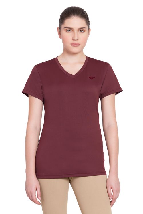OUTLET: TuffRider Women's Taylor Short Sleeve T-Shirt - X Small - Wine