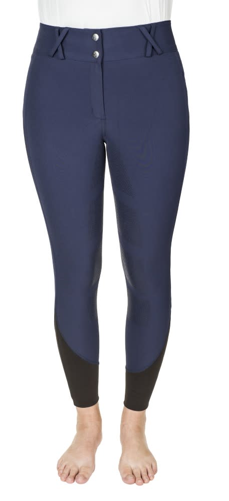 BARGAIN: Equine Couture Women's Charlotte Silicone Full Seat Breeches - 24 - Navy