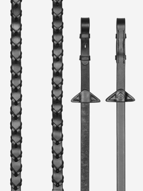 LeMieux Leather Laced Reins - Black