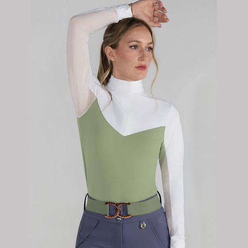 Dapplebay Women's 1/4 Zip Long Sleeve Show Top - Sage