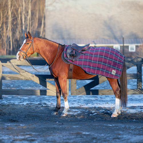 Equinavia Norse Fleece Quarter Sheet - Burgundy/Navy