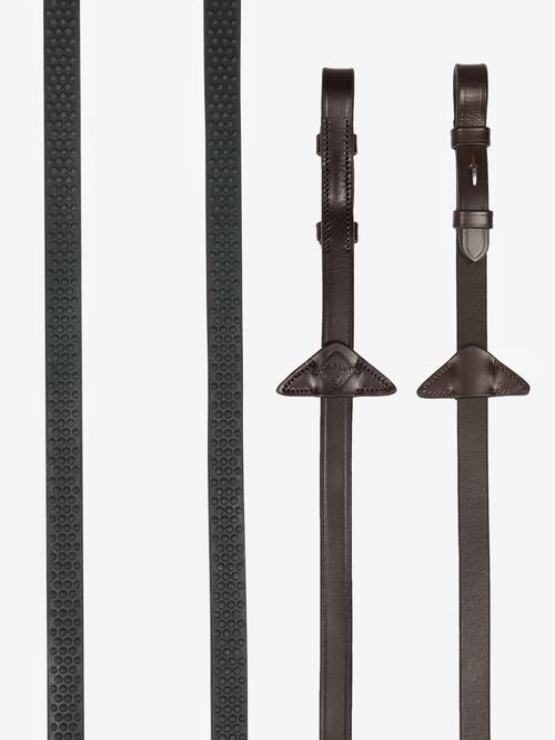 LeMieux Soft Rubber Reins - Havana/Silver
